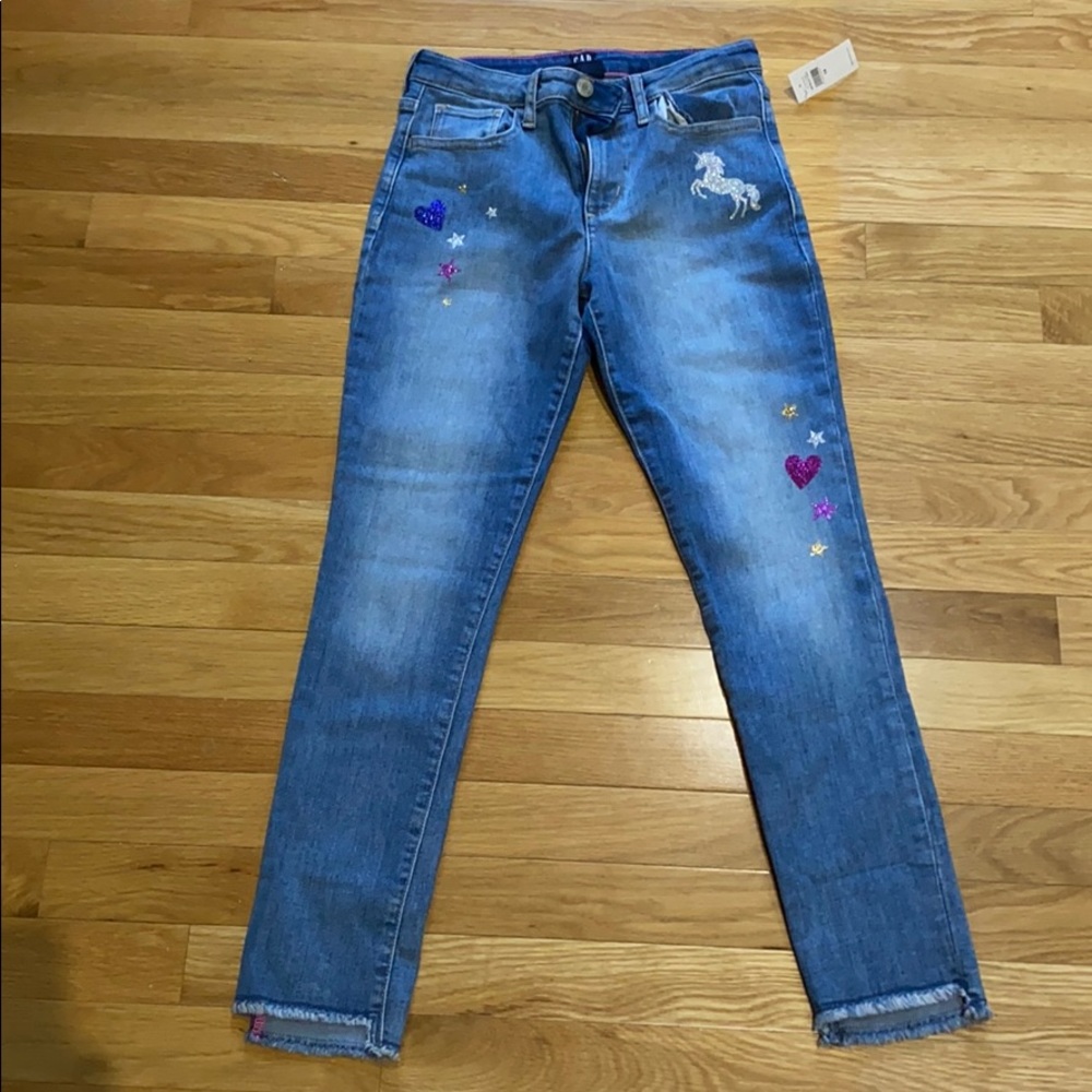 Gap girls glitter embellished jeans